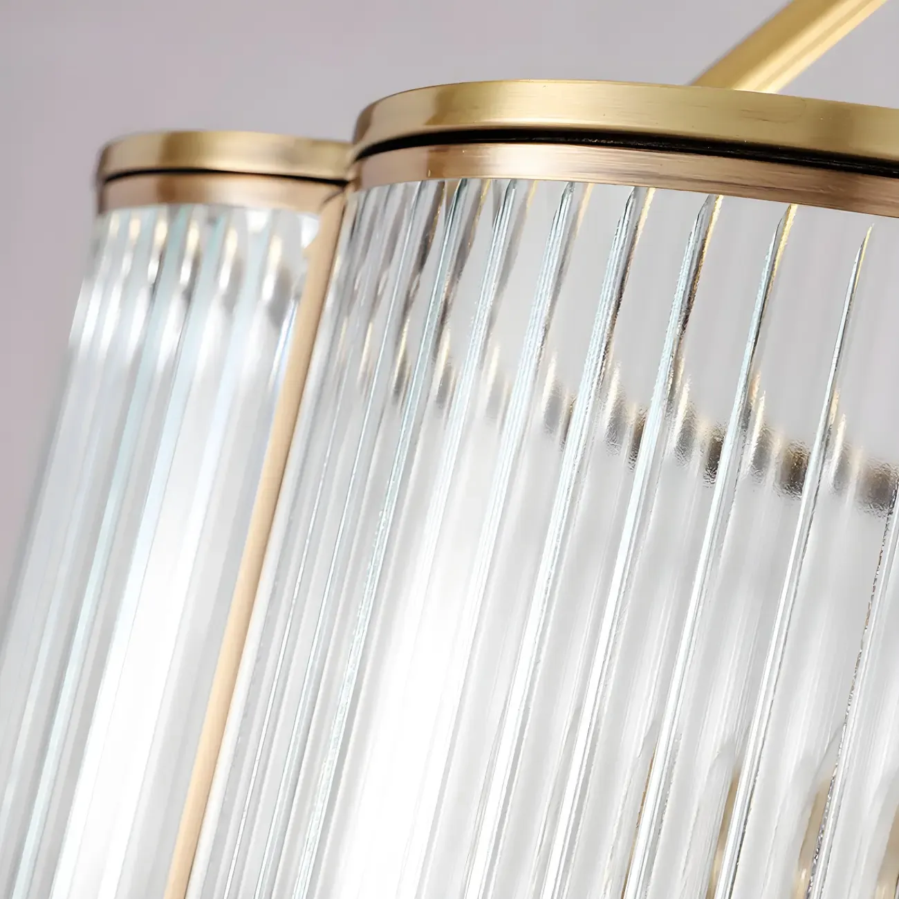 Traditional Ribbed Glass Drum Floral Flush Ceiling Light Image - 8