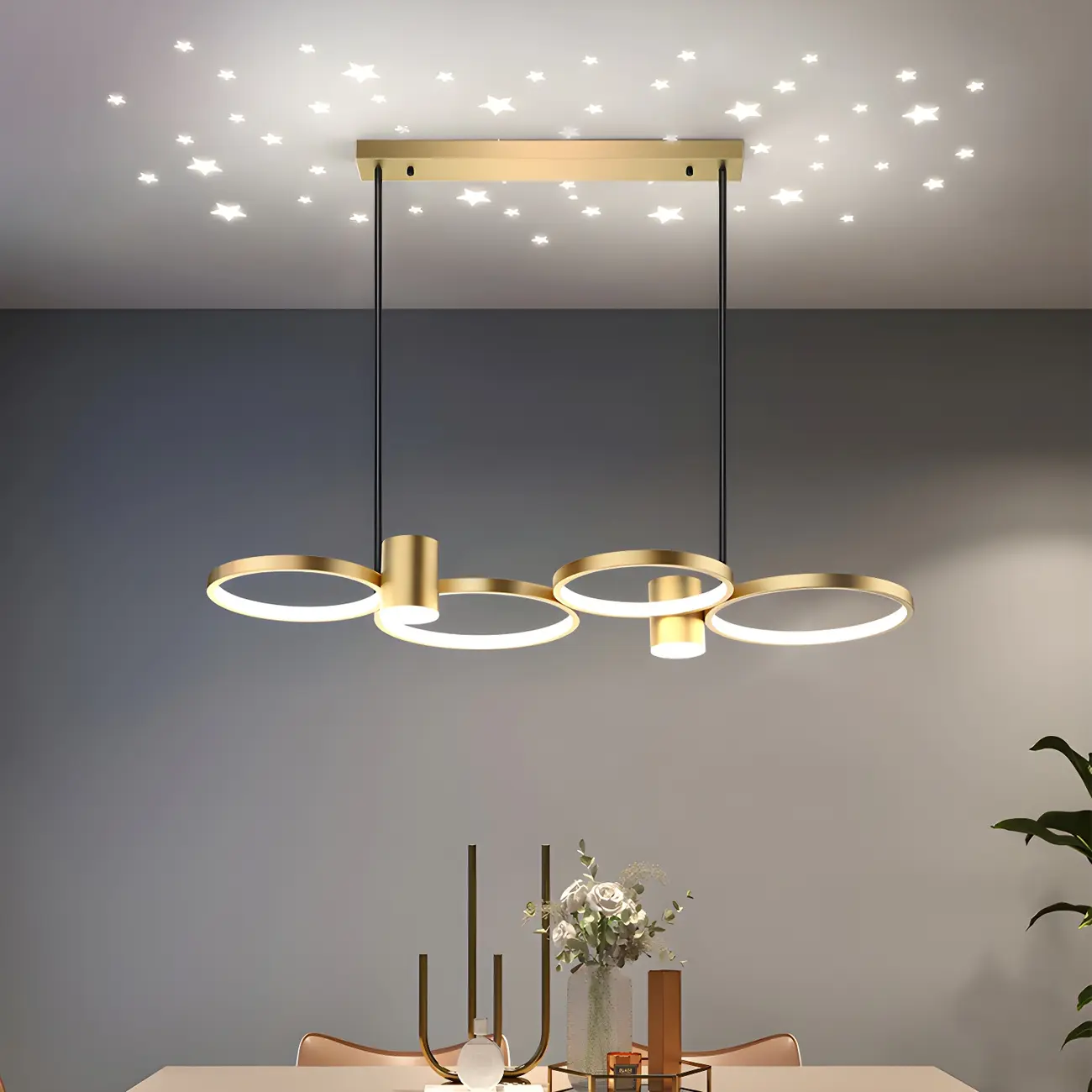 Modern Black Ring Dimming Pendant Light Image - 4 | homeyfad