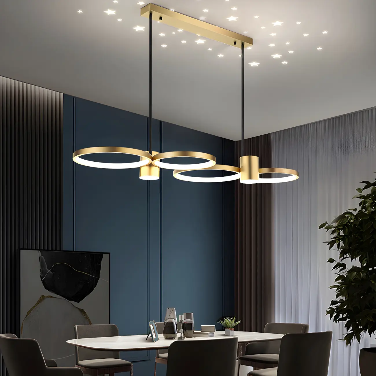 Modern Black Ring Dimming Pendant Light Image - 13 | homeyfad