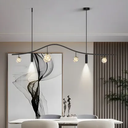 6-Light Modern Sleek Globe Island Chandelier Image - 3
