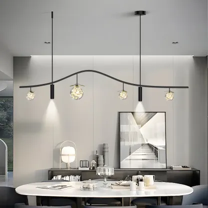 6-Light Modern Sleek Globe Island Chandelier Image - 4