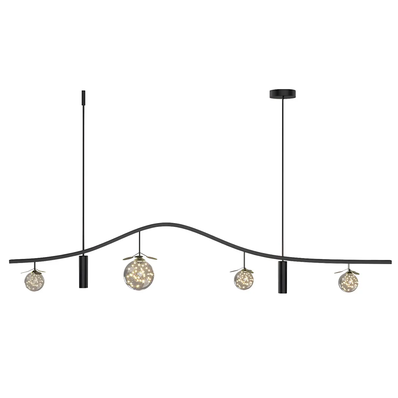 6-Light Modern Sleek Globe Island Chandelier Image - 5 | homeyfad