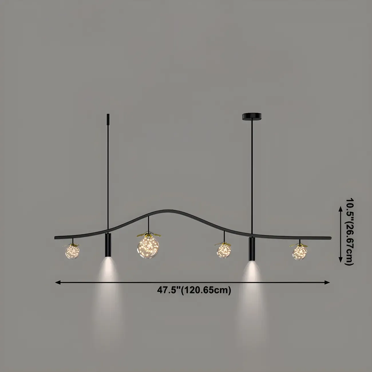 6-Light Modern Sleek Globe Island Chandelier Image - 6