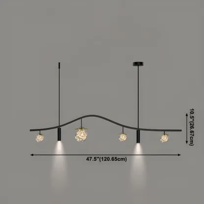 6-Light Modern Sleek Globe Island Chandelier Image - 6