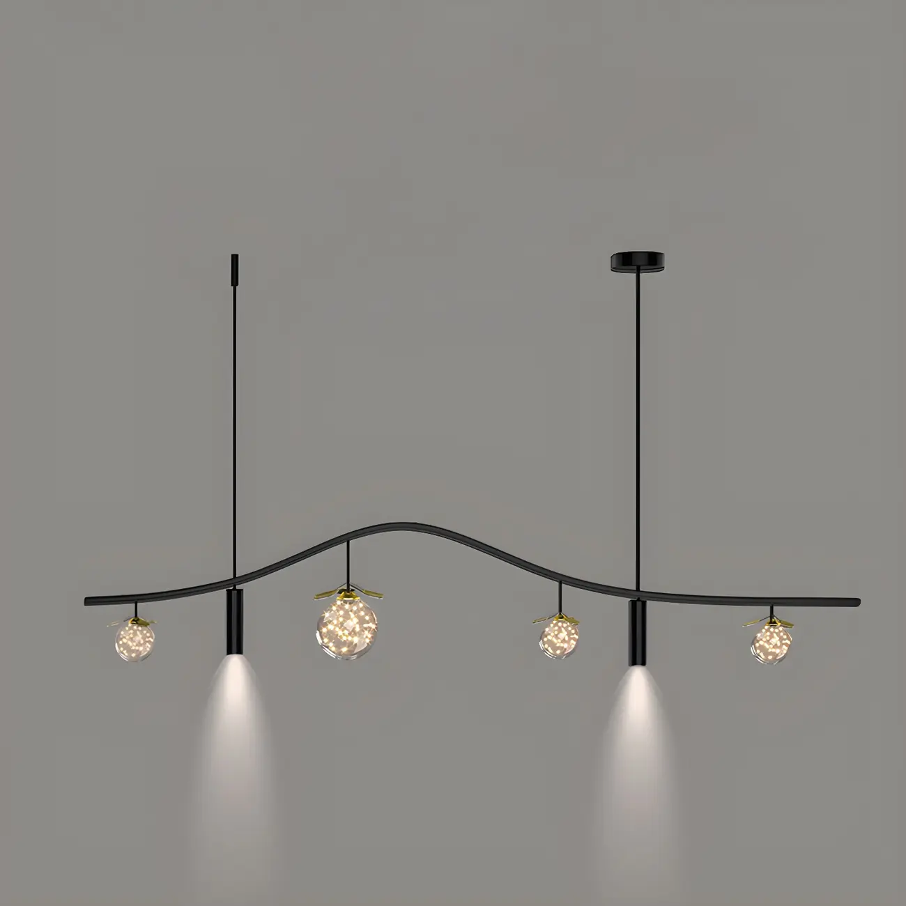 6-Light Modern Sleek Globe Island Chandelier Image - 7 | homeyfad