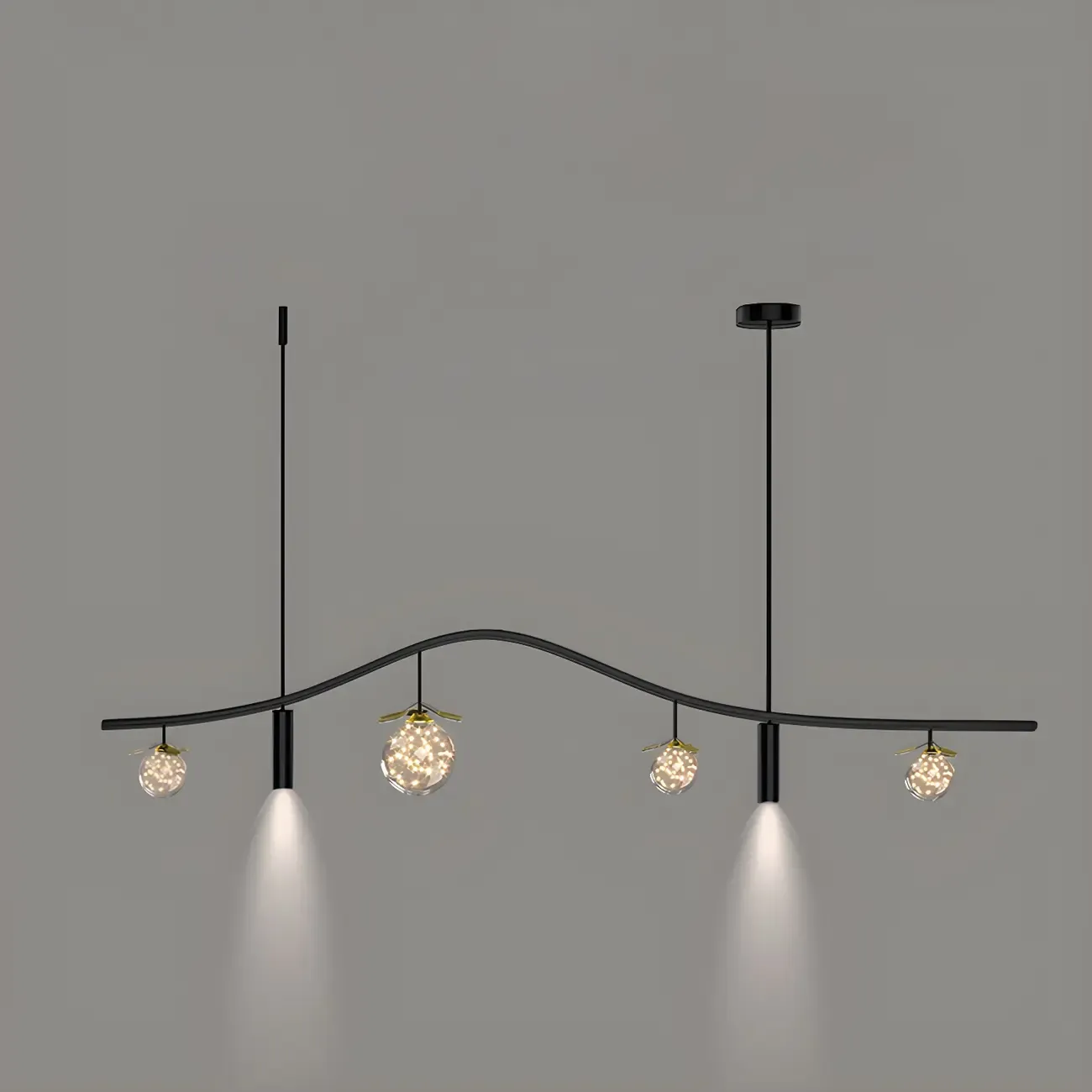 6-Light Modern Sleek Globe Island Chandelier Image - 7