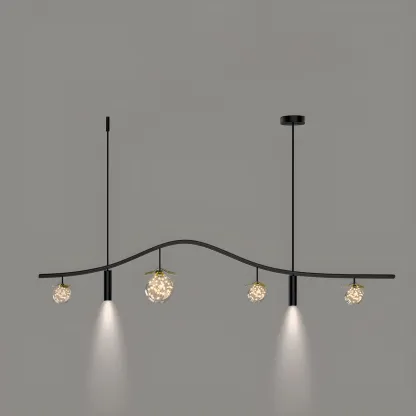 6-Light Modern Sleek Globe Island Chandelier Image - 7