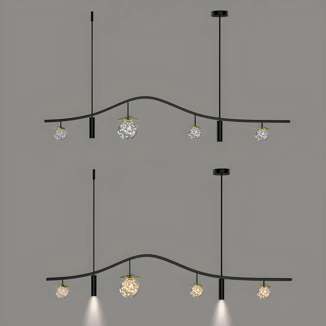 6-Light Modern Sleek Globe Island Chandelier Image - 8