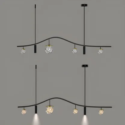 6-Light Modern Sleek Globe Island Chandelier Image - 8