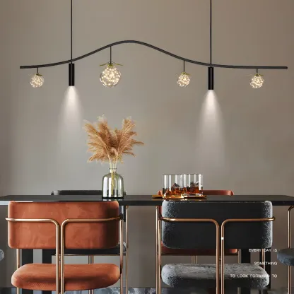 6-Light Modern Sleek Globe Island Chandelier Image - 12