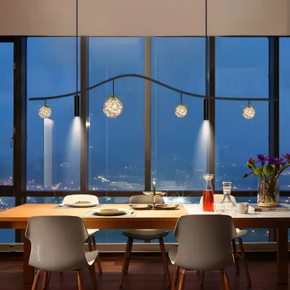 6-Light Modern Sleek Globe Island Chandelier Image - 13