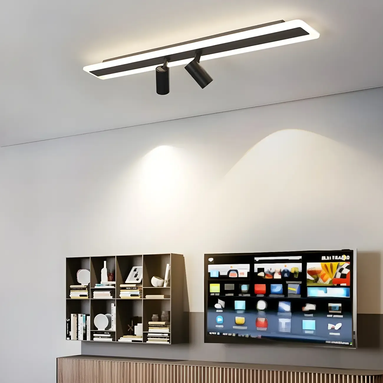 Modern Black Metal Rectangle LED Track Light - HomeyFad