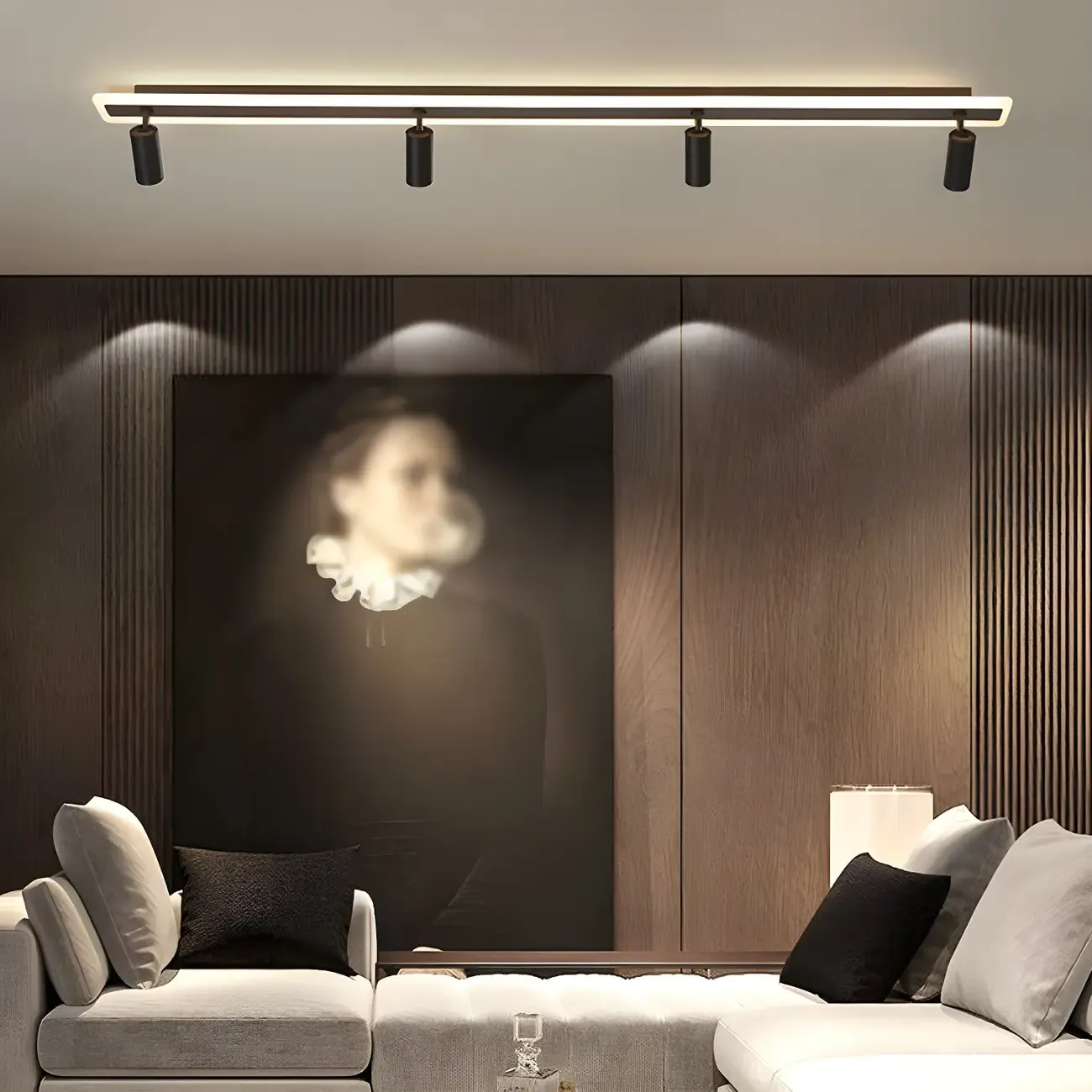 Modern LED Semi Flush Ceiling Light for Clothing Store Image - 5
