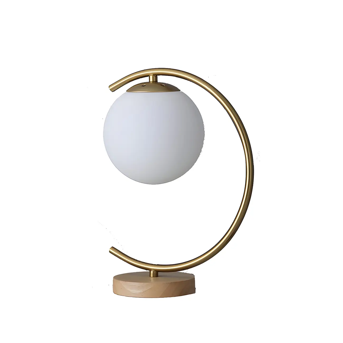 Gold Simple Glass Globe Arc Table Lamp Image - 7 | homeyfad