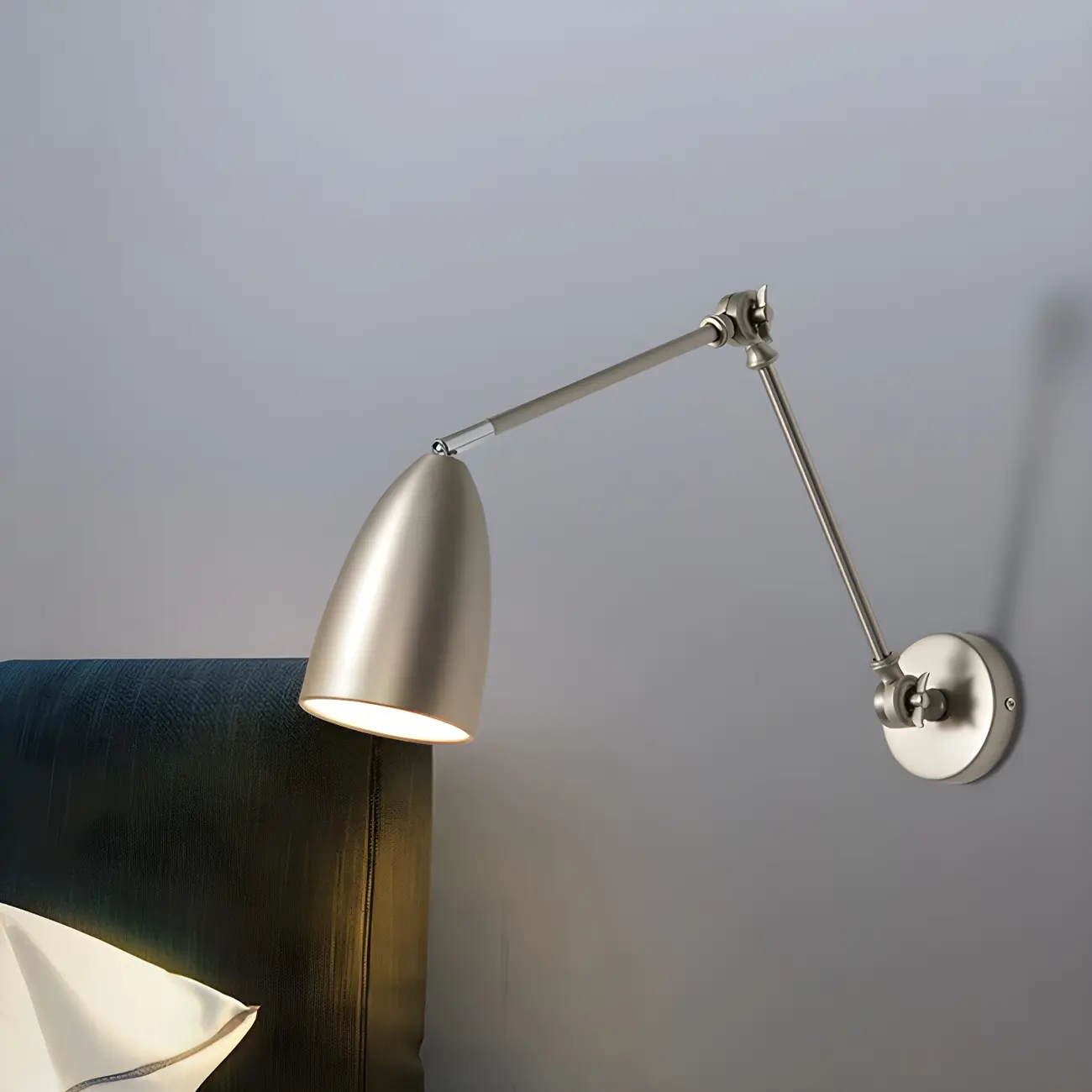 Simple Metal Dome Swing Arm Wall Light Image - 4 | homeyfad