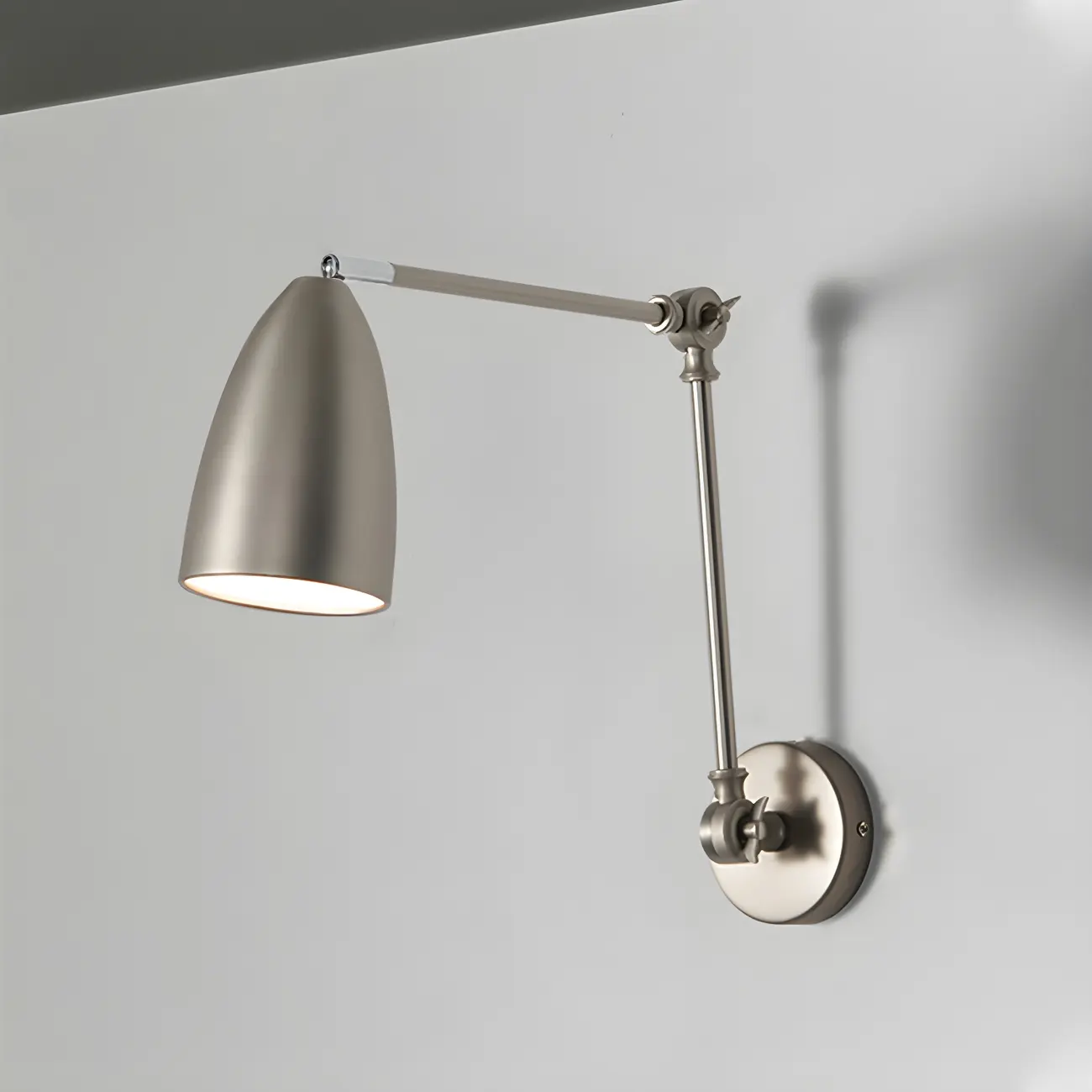 Simple Metal Dome Swing Arm Wall Light Image - 7 | homeyfad