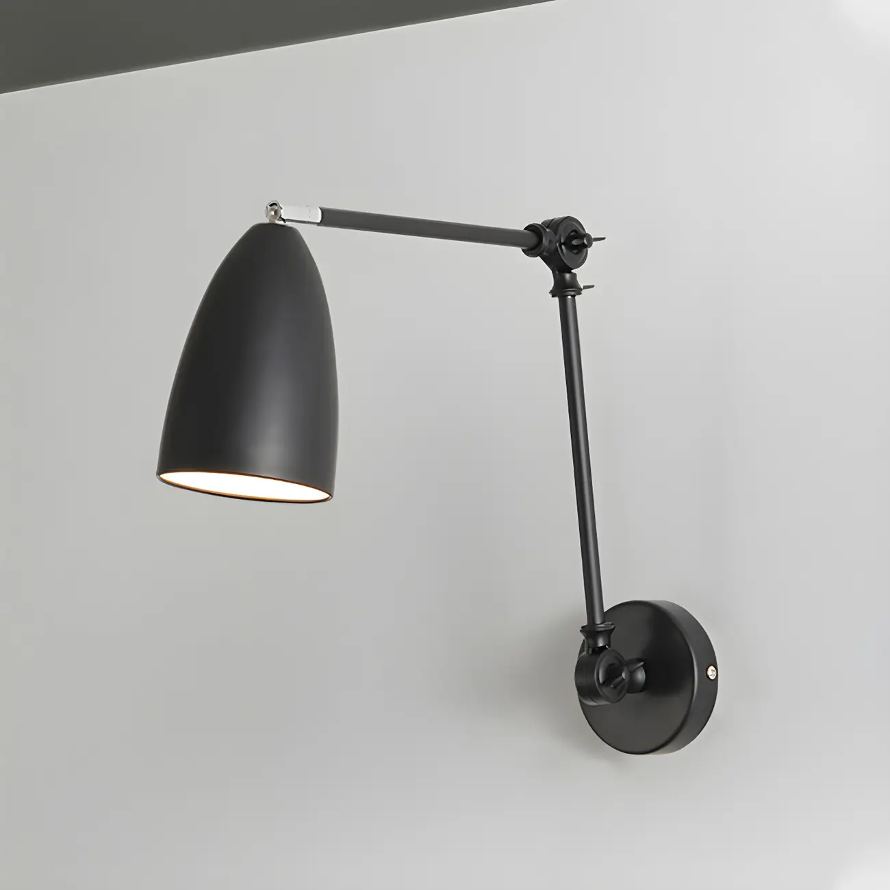 Simple Metal Dome Swing Arm Wall Light Image - 8 | homeyfad