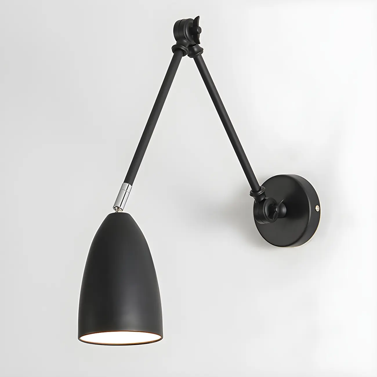 Simple Metal Dome Swing Arm Wall Light Image - 11 | homeyfad
