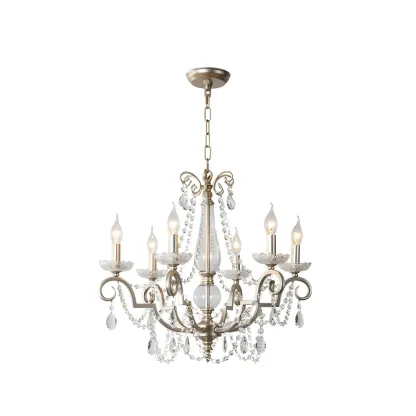 Gold Crystal Curved Metal Candle Modern Crystal Chandelier Image - 9