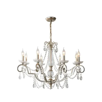 Gold Crystal Curved Metal Candle Modern Crystal Chandelier Image - 10