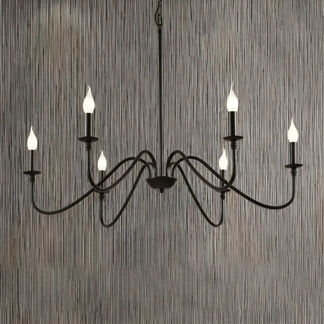 Industrial 6-Light Metal Vintage Candelabra Chandelier Image - 5