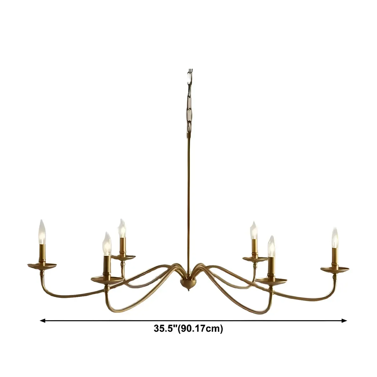 Industrial 6-Light Metal Vintage Candelabra Chandelier Image - 8