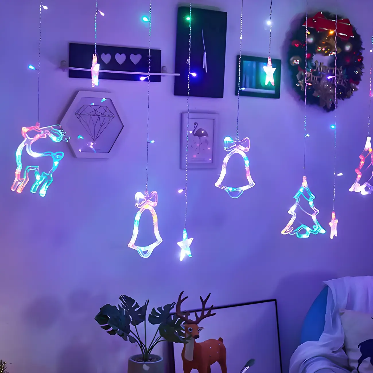 Simple Plastic Christmas Pattern String Light Image - 5