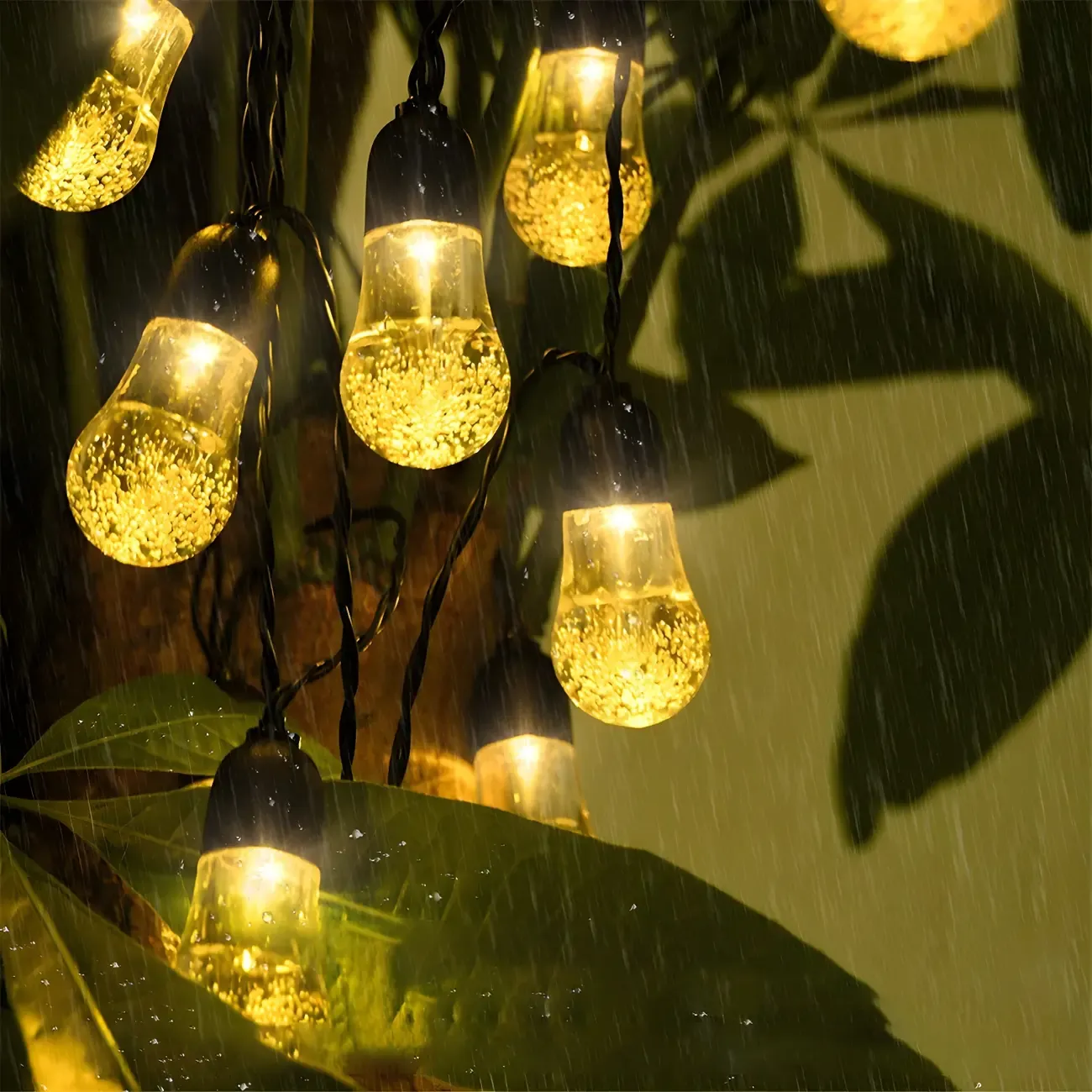 Solar Colorful Outdoor Waterproof LED Bulb String Light Image - 10