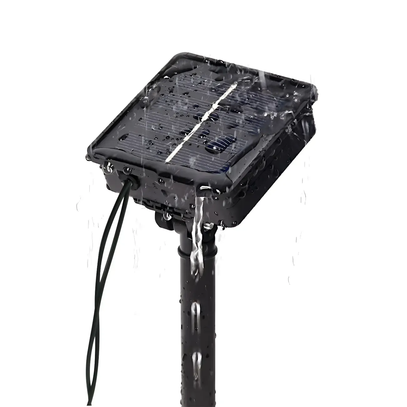 Solar Black Cord Globe Bulb Waterproof String Light Image - 11