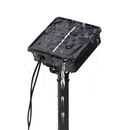 Solar Black Cord Globe Bulb Waterproof String Light Image - 11