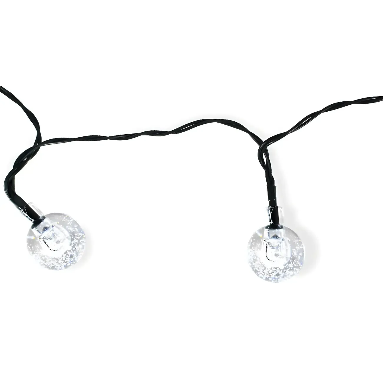 Solar Black Cord Globe Bulb Waterproof String Light Image - 12