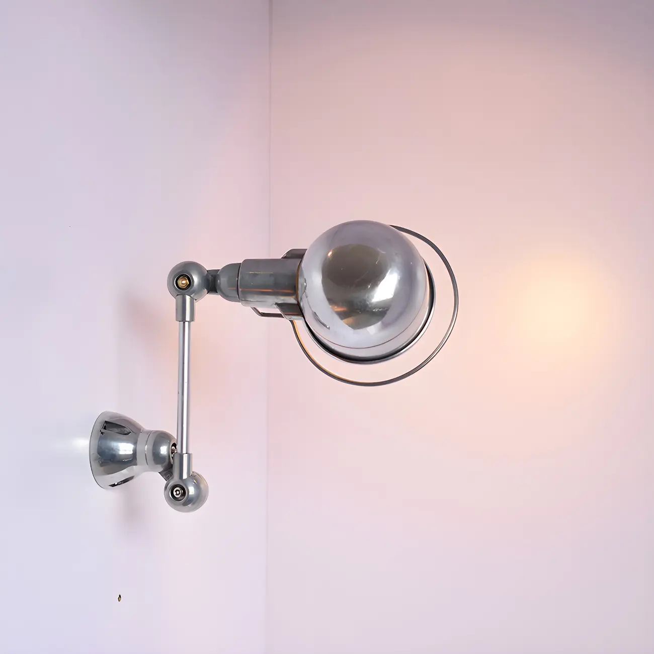 Industrial Metal Silver Glossy Mini Swing Arm Wall Light Image - 4 | homeyfad