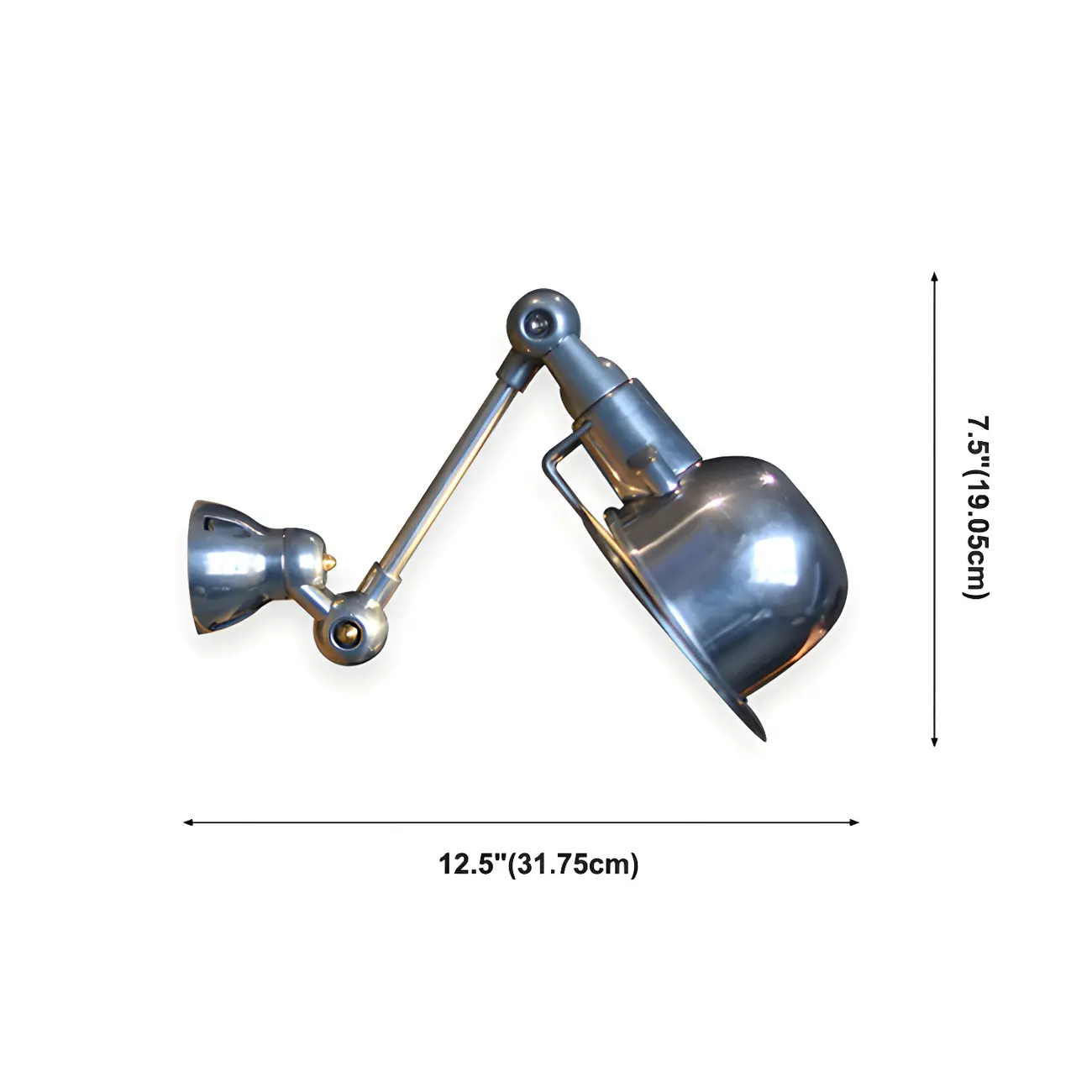 Industrial Metal Silver Glossy Mini Swing Arm Wall Light Image - 6 | homeyfad