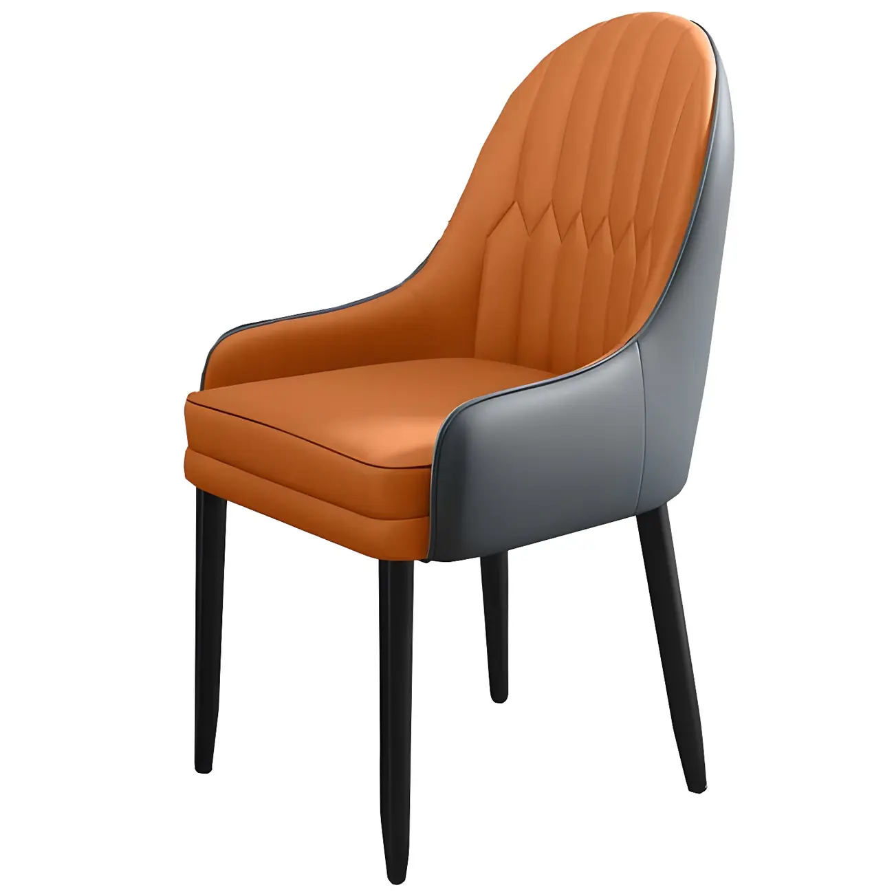 Modern Leather Upholstered Dining Chair with Arms Image - 9 | homeyfad