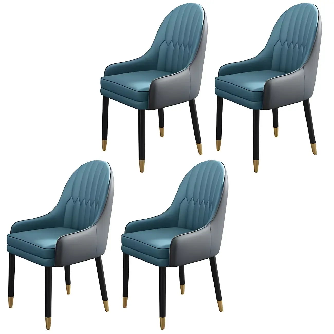 Modern Leather Upholstered Dining Chair with Arms Image - 15