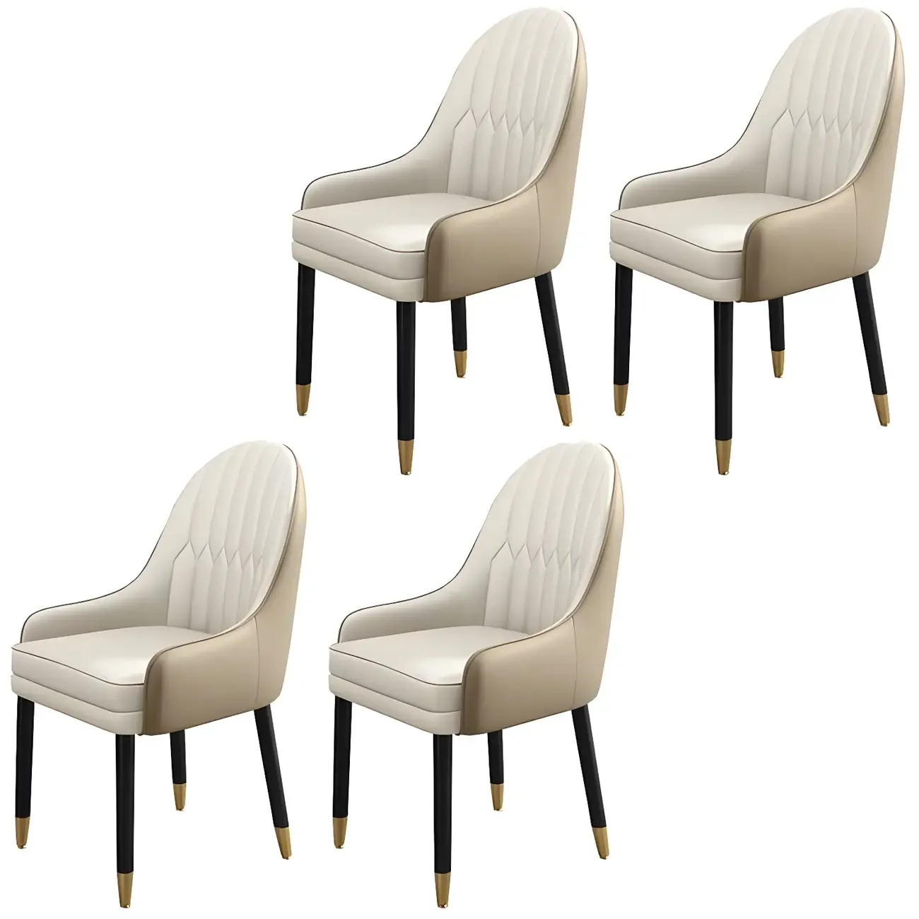 Modern Leather Upholstered Dining Chair with Arms Image - 18