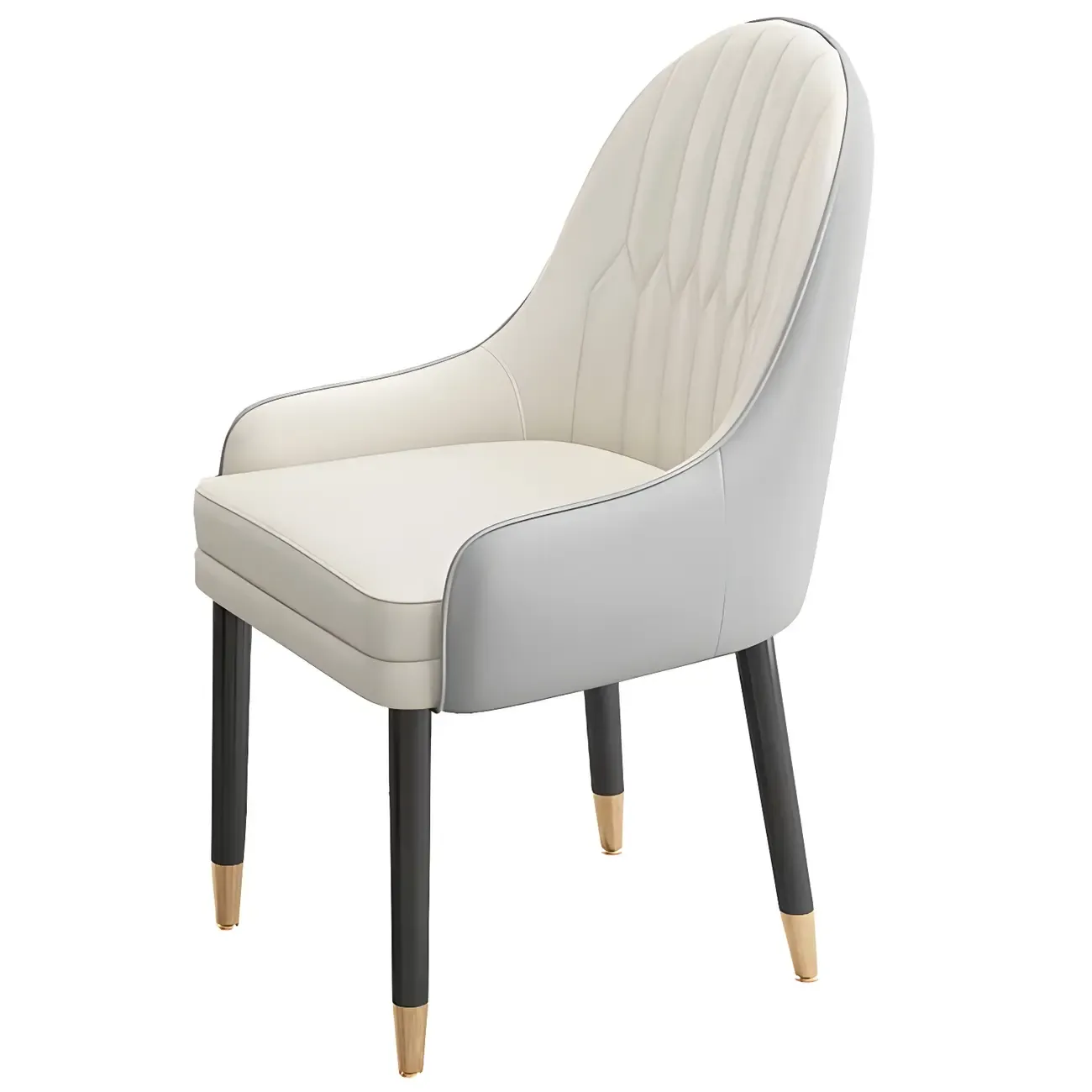 Modern Leather Upholstered Dining Chair with Arms Image - 19
