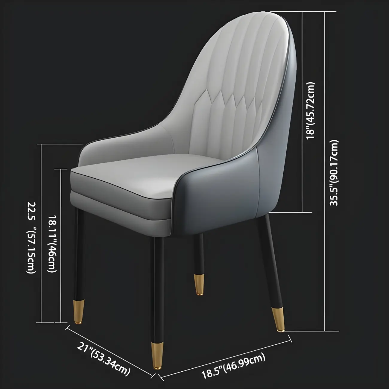 Modern Leather Upholstered Dining Chair with Arms Image - 20 | homeyfad