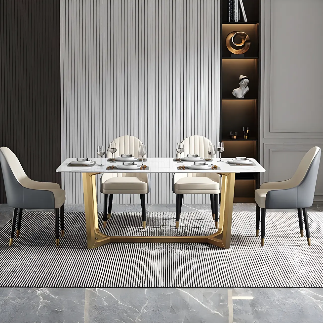 Modern Leather Upholstered Dining Chair with Arms Image - 22 | homeyfad