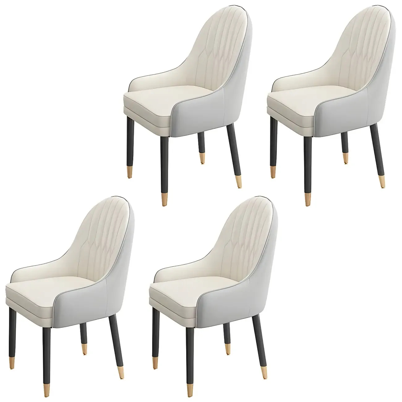 Modern Leather Upholstered Dining Chair with Arms Image - 23