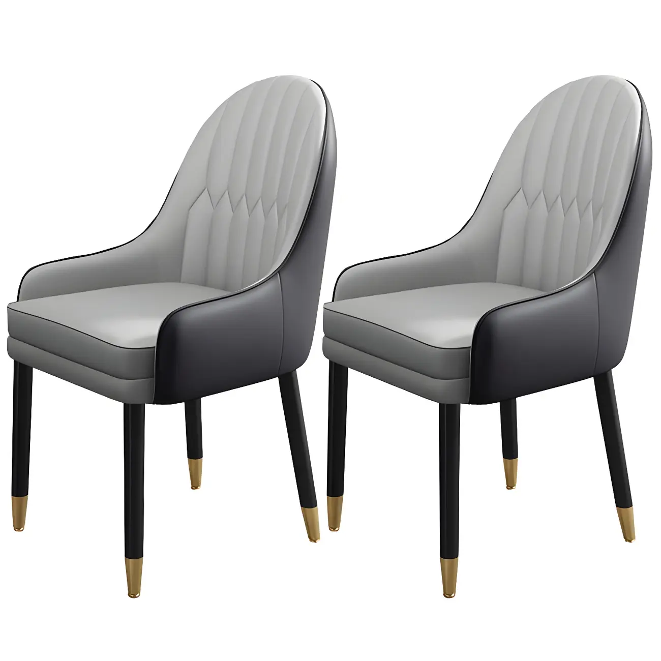 Modern Leather Upholstered Dining Chair with Arms Image - 26 | homeyfad