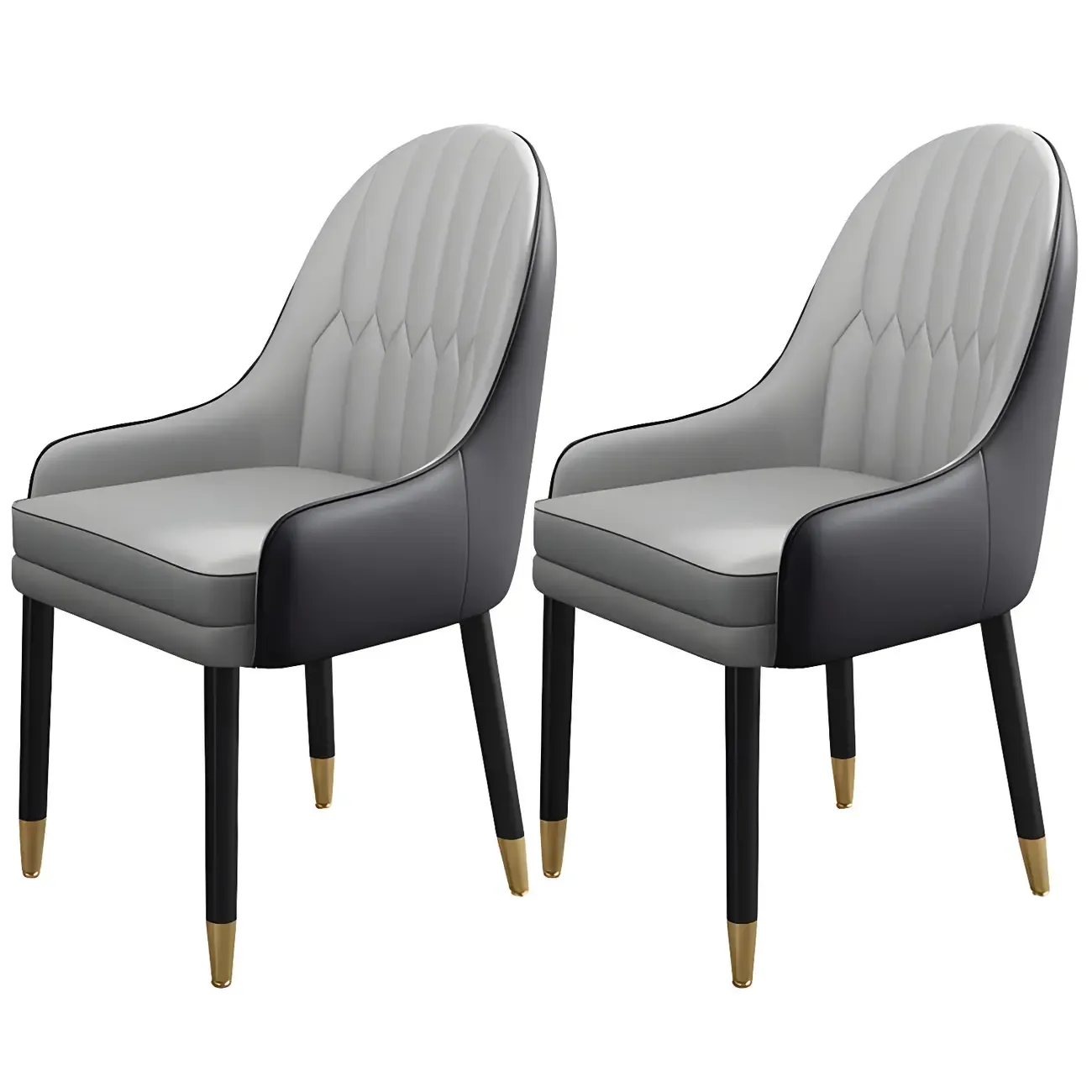 Modern Leather Upholstered Dining Chair with Arms Image - 26