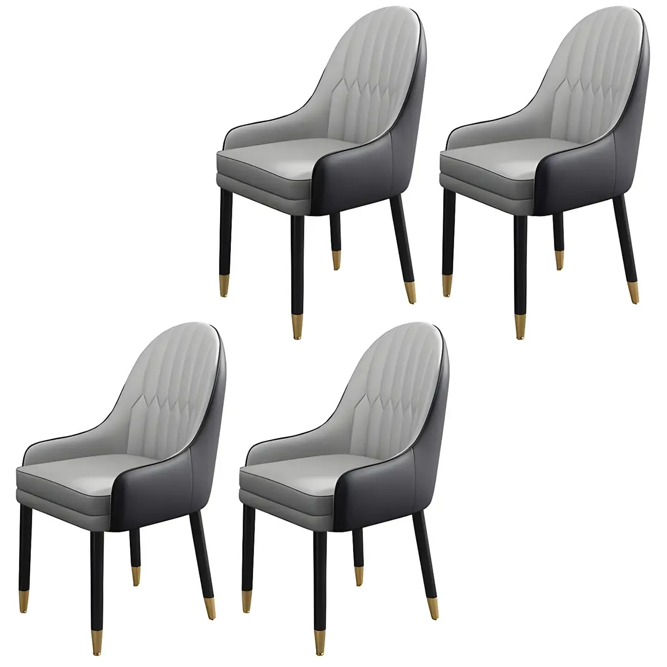 Modern Leather Upholstered Dining Chair with Arms Image - 27