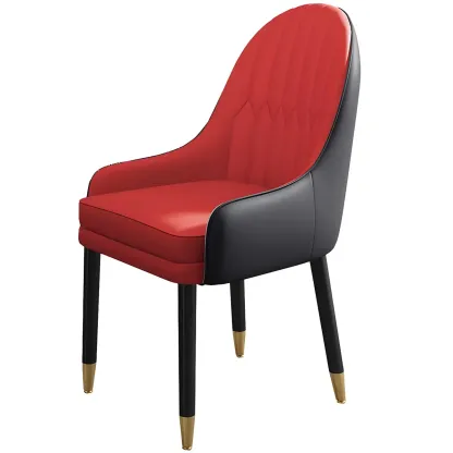 Modern Leather Upholstered Dining Chair with Arms Image - 28