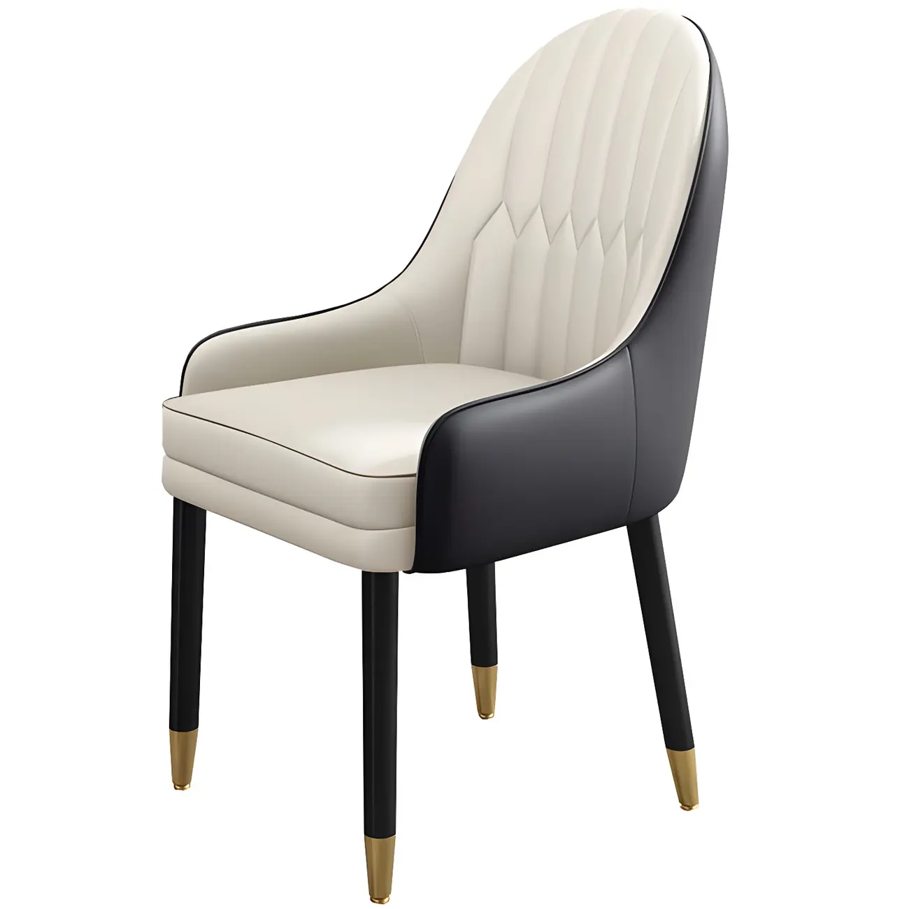 Modern Leather Upholstered Dining Chair with Arms Image - 31 | homeyfad