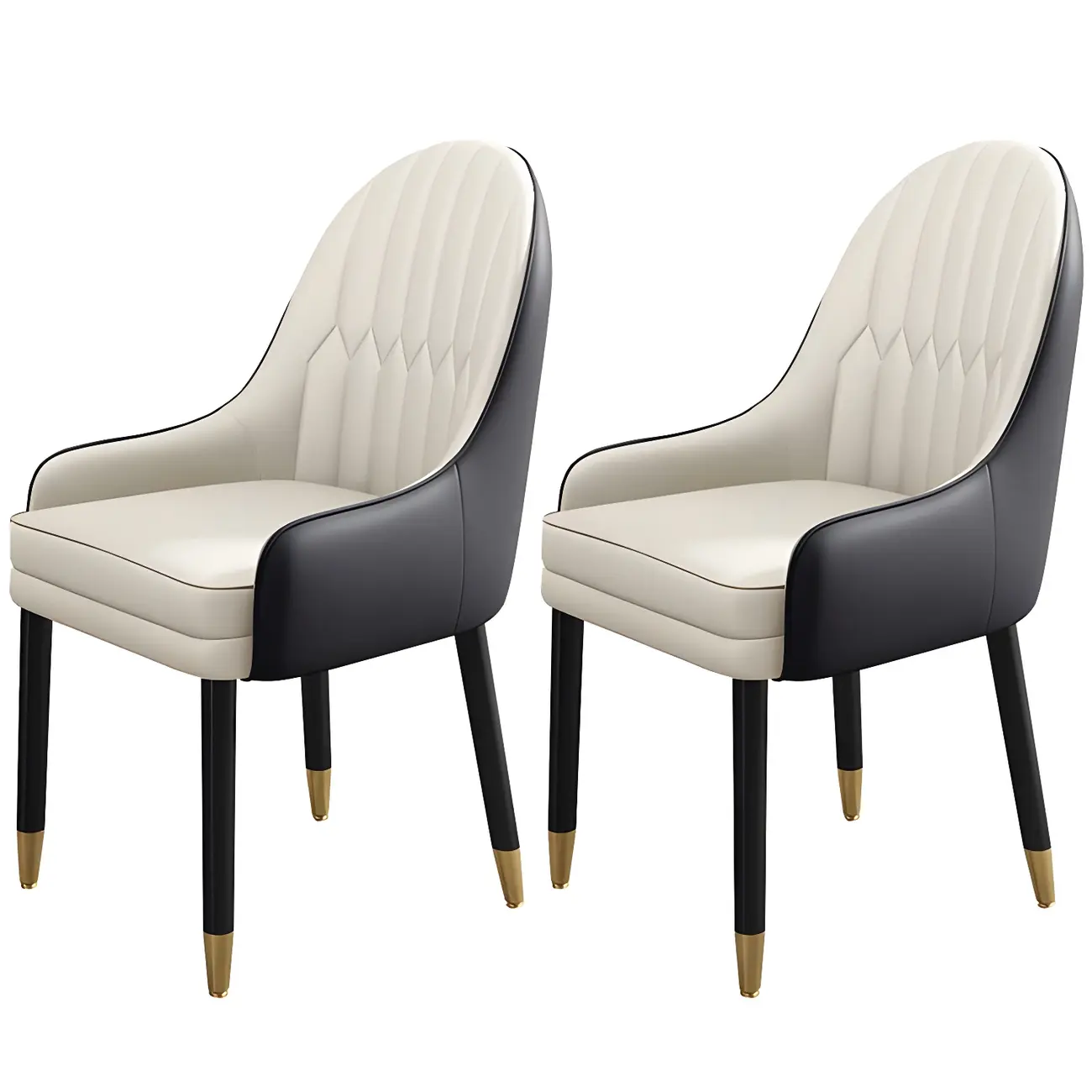 Modern Leather Upholstered Dining Chair with Arms Image - 32 | homeyfad