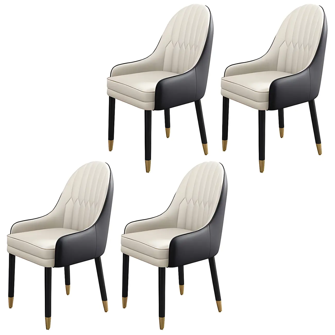 Modern Leather Upholstered Dining Chair with Arms Image - 33 | homeyfad