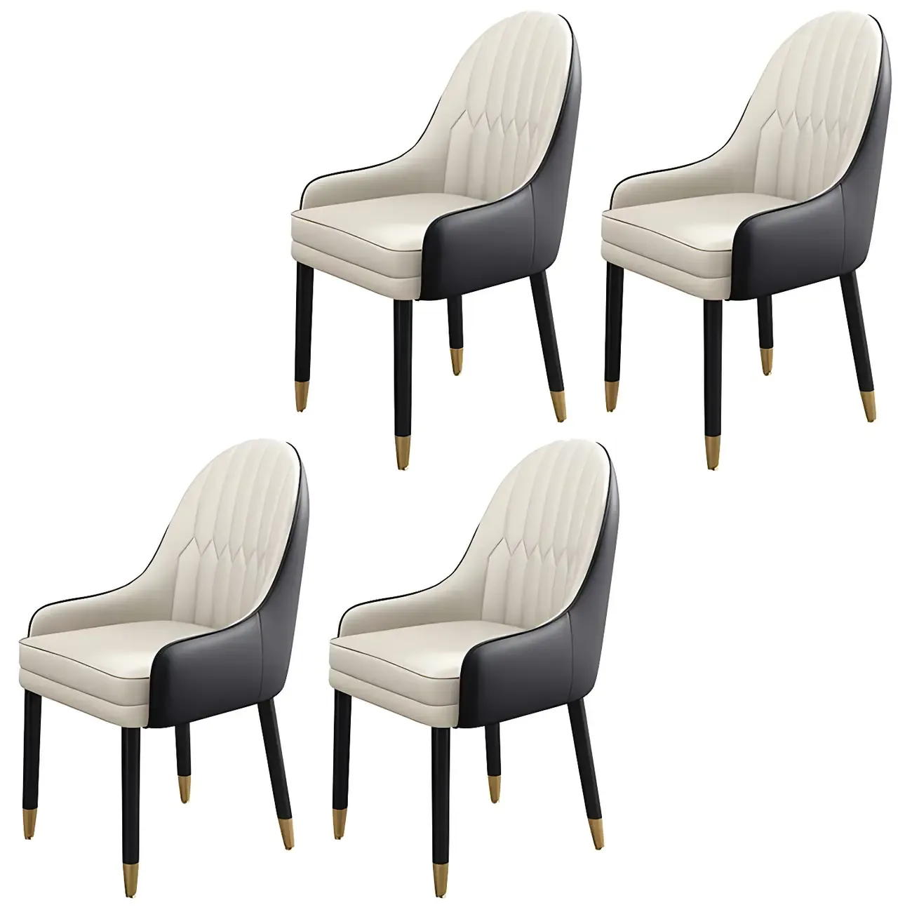 Modern Leather Upholstered Dining Chair with Arms Image - 33