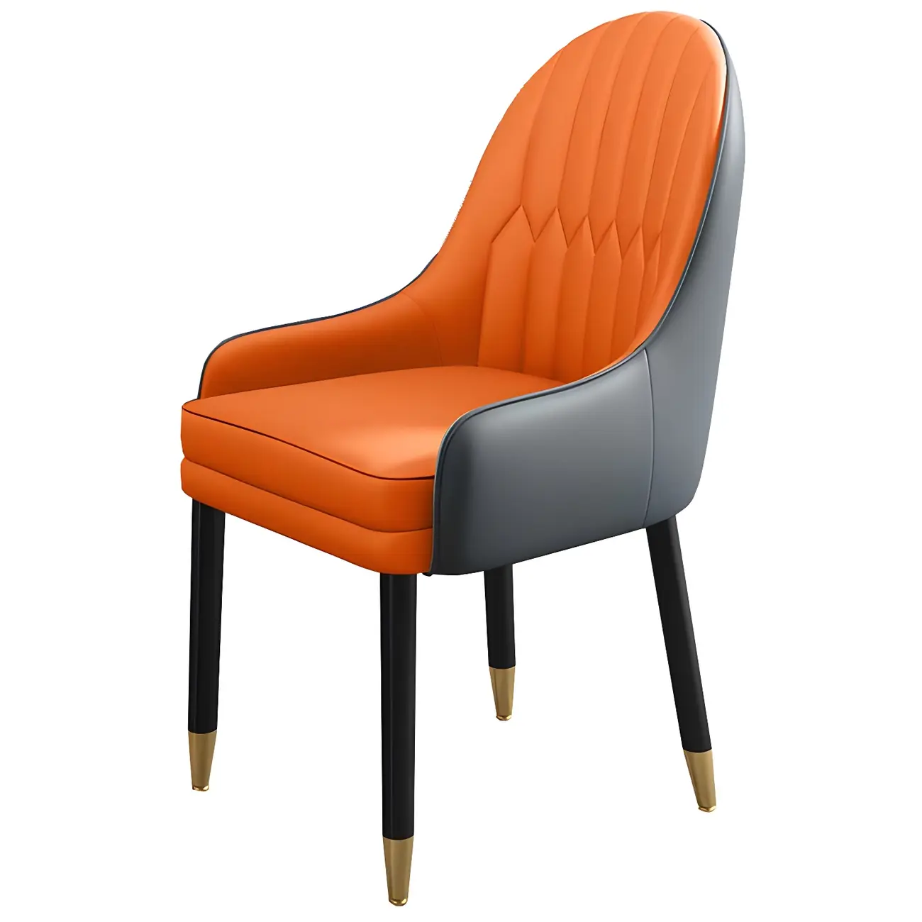 Modern Leather Upholstered Dining Chair with Arms Image - 34 | homeyfad