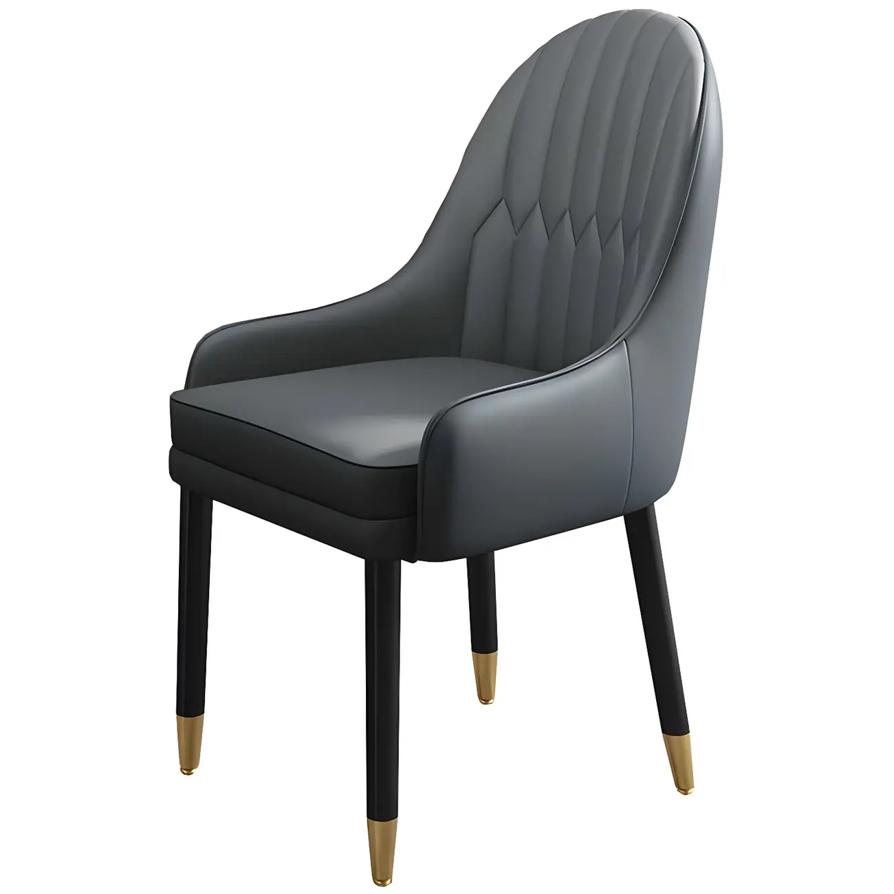 Modern Leather Upholstered Dining Chair with Arms Image - 37 | homeyfad